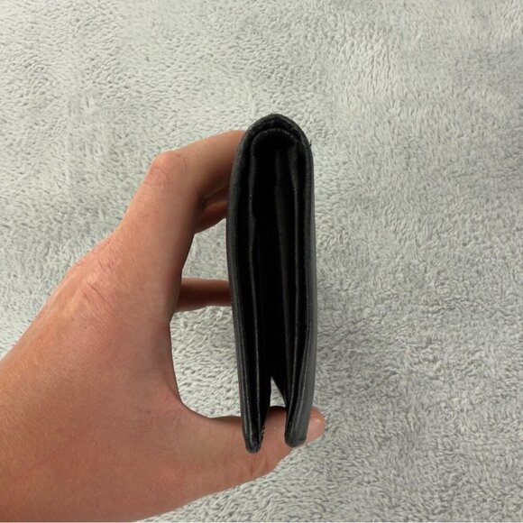 CHANEL Coco Button Leather Bifold Long Wallet Black - Picture 9 of 15